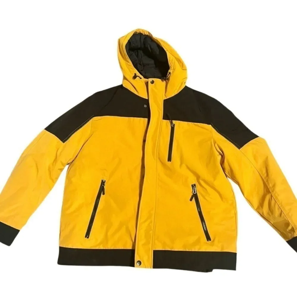 NWT Club Room Men Hooded Long Sleeve Parka Jacket, Yellow XXL jacket, coat